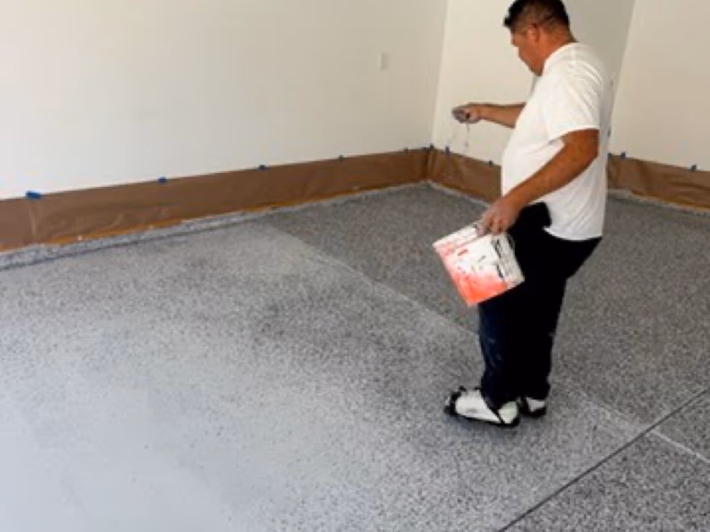 Epoxy garage floor coating in Palm Springs CA, Noe Rivera Painting