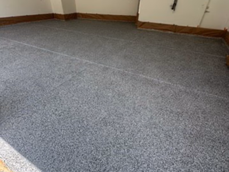 Decorative chip epoxy floor in Indio CA, Noe Rivera Painting