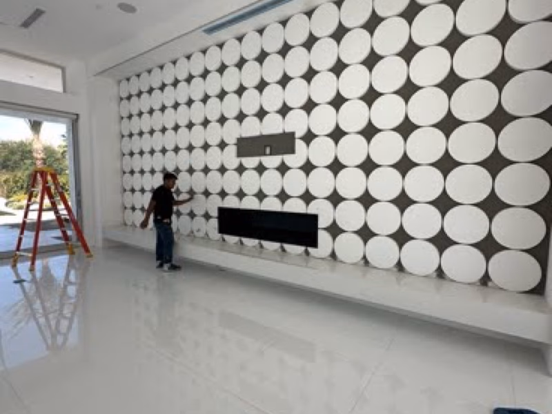 Fireplace and feature wall remodel in Indian Wells CA, Noe Rivera Painting